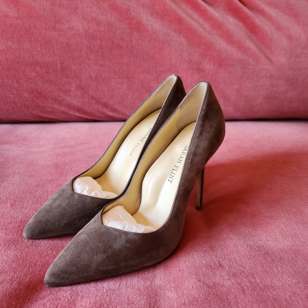 Sarah Flint Perfect Pump 100, Taupe, Size 8 - Picture 8 of 9